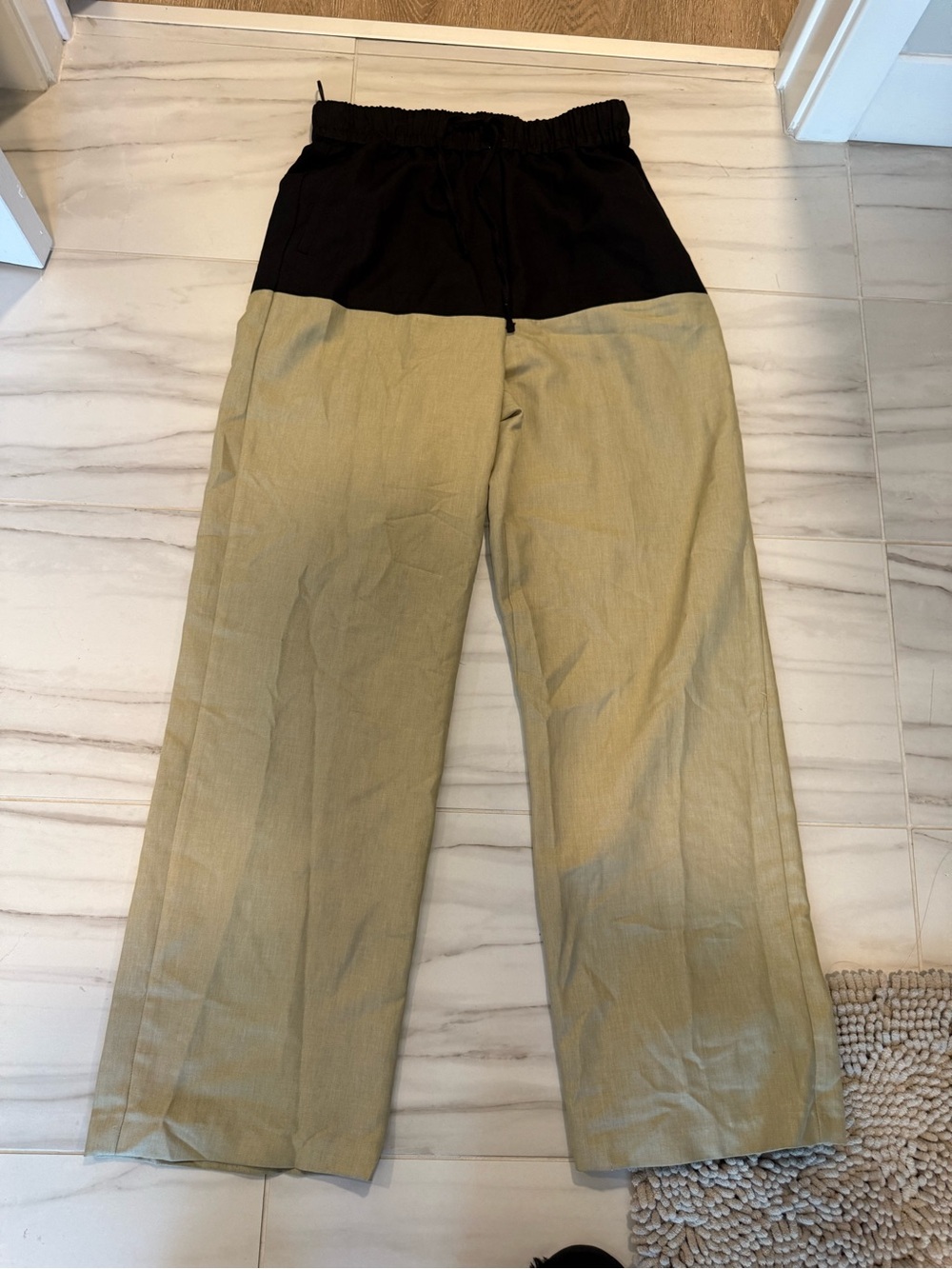 ASOS Black and Tan Colorblock Pants